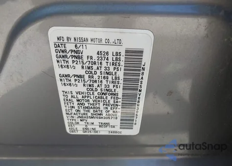 2011 Nissan Rogue S из США, поврежденный, VIN JN8AS5MV6BW305718